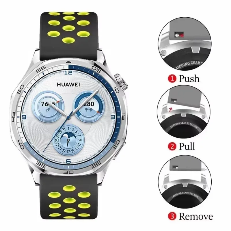 22mm 20mm 18mm Silicone Strap For Huawei Watch GT3-4-5/GT5 Pro 46mm Bracelet Wristband Huawei Watch GT5 Pro 42mm GT4-5 41mm Belt