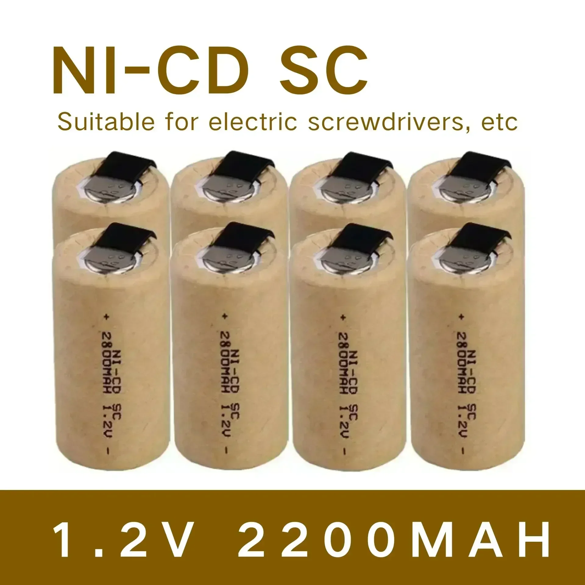 1.2 V Battery SC Battery 1.2 V 2200mAh Sub C NI-CD Cell With Welding Tabs For Drilling Machine Screwdriver DIY BATTERI