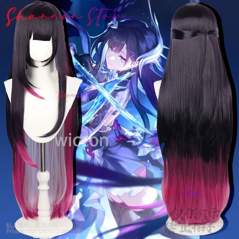 

Anime Game Honkai：Star Rail Cosplay Helektra Long Mixed Color Hot Pink Black Jirai Kei Girls Wigs Heat Resistant Hair Halloween