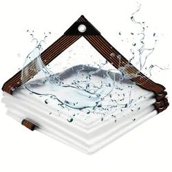 Transparent Waterproof Tarpaulin Garden Rainproof Clear Polyethylene Tarpaulin Plant Cover Transparent Tarpaulin with Grommet