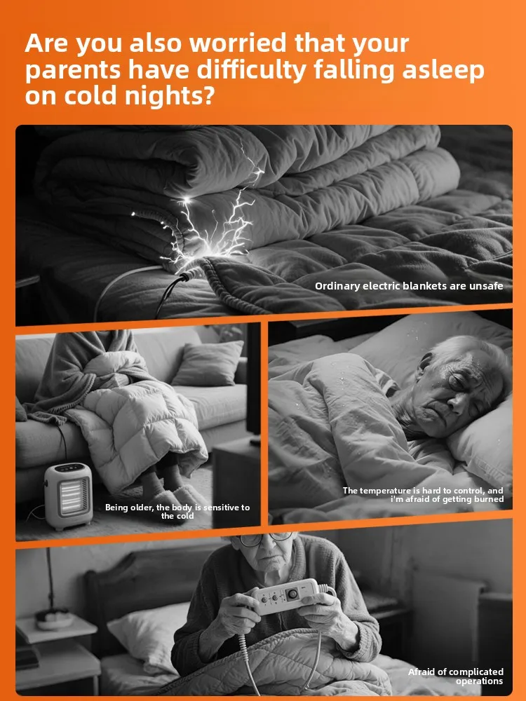 Electric blankets for parents and the elderly, one-click start,  control electric mattress, mite removal, safe home use