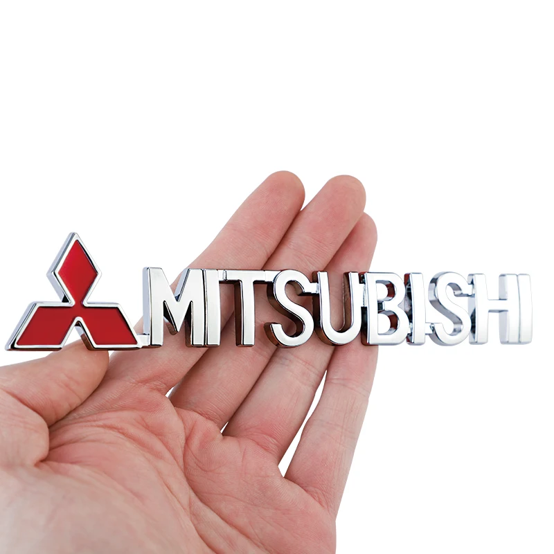 Adesivo de metal 3d cromado, emblema para corpo de carro, emblema para porta-malas, estilo de carro para mitsubishi lancer asx mirage pajero-sport xpander attrage