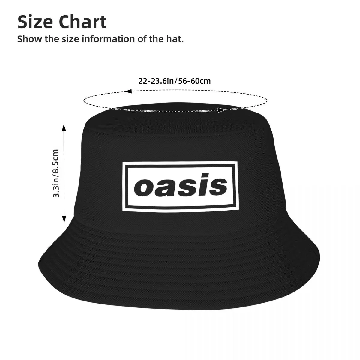 Chapeau de poisson pour adulte avec logo Oasis, confortable, durable, tendance créative, mode