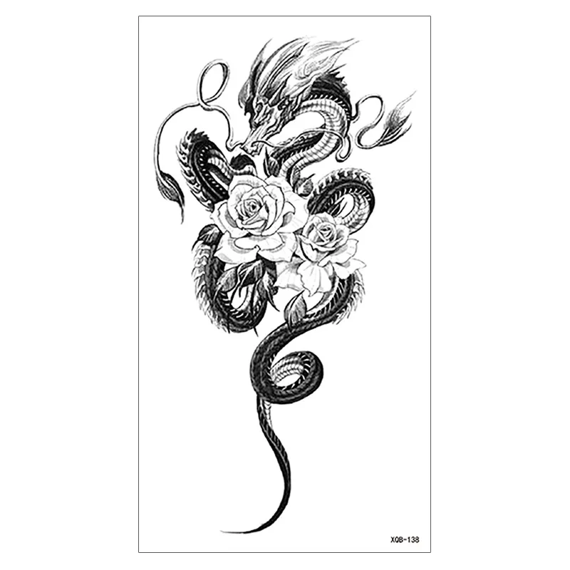 Waterproof Temporary Tattoo Sticker For Men Women Girl Flower wolf Crown Body Art Arm fake Tattoos King Animal Tattoo Stickers