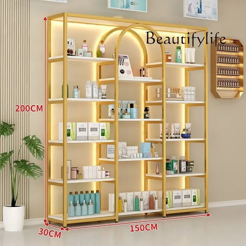 To Light Luxury Display Stand Nail Art Cosmetics Display Cabinet Beauty Salon Shelf Nail Polish Glue Cabinet