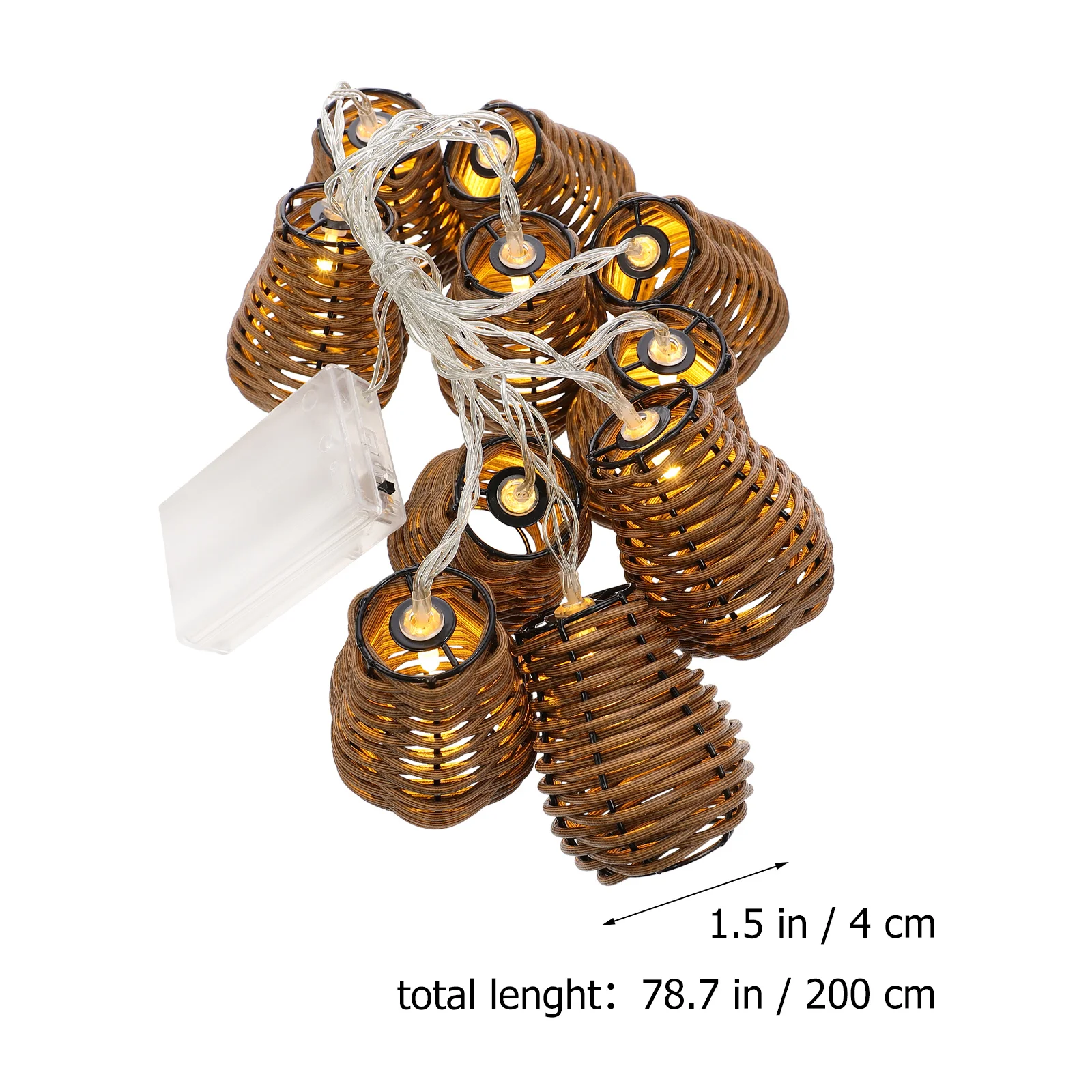 Luci Decorative a LED Bianco Caldo per Feste, Matrimoni, Natale, Lampada Imitazione Rattan, Catena Luminosa Decorativa