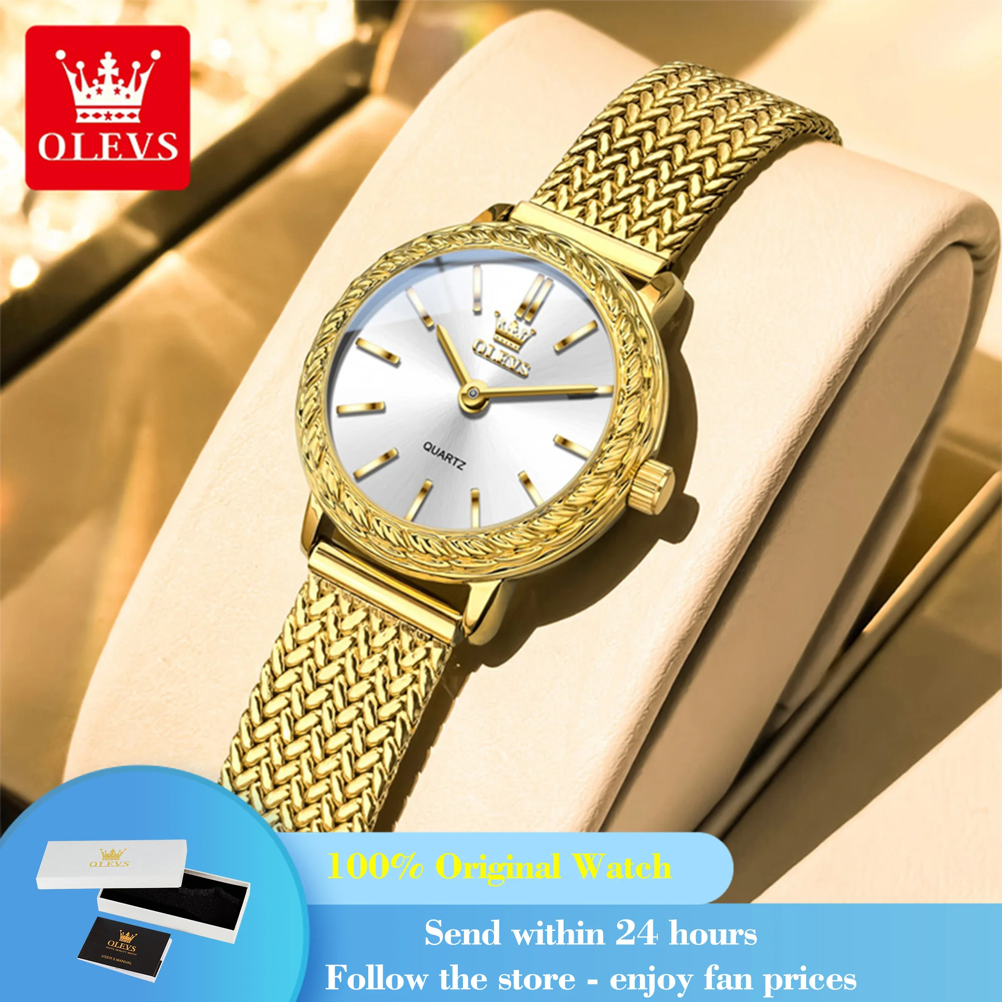 OLEVS 5643 Woman Watch Top Brand Original Thin Case Quartz Watch For Women High Hardness Mirror 30M Waterproof Ladies Wristwatch