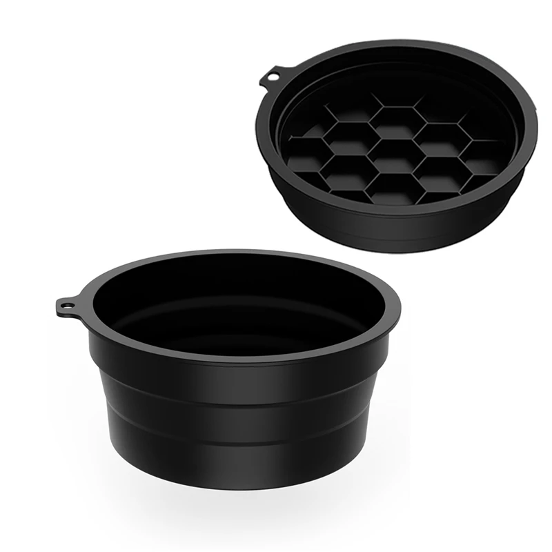 Face Bowl for Ice with Built-in Ice Tray, Silicone Ice Bath Bowl for Cold Plunge Therapy Black-A57M