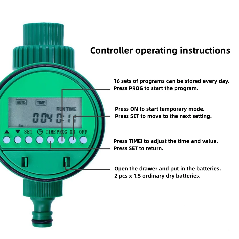 Automatic LCD Display Water Timer Garden Irrigation Control Device Intelligence Valve Controller Electronic Watering Clocker