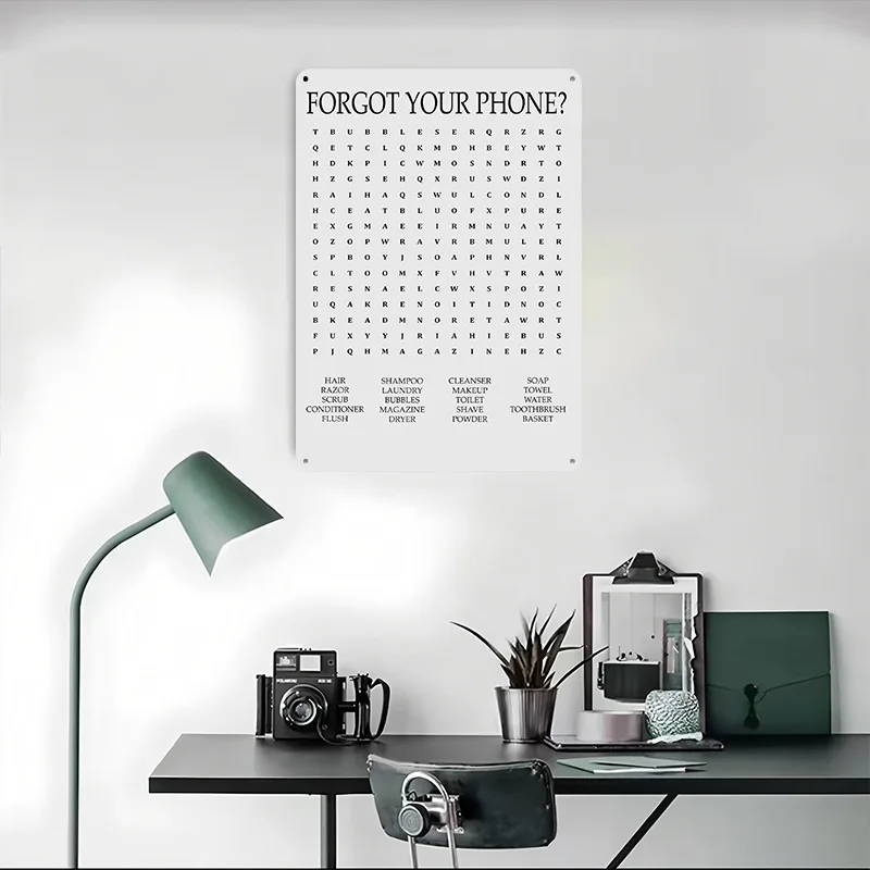 ننسى هاتفك ملصق معدني ديكورات عتيقة علامات قصدير معدنية قابلة للتخصيص لتزيين جدران فن الأشياء لتصميم الغرفة #4