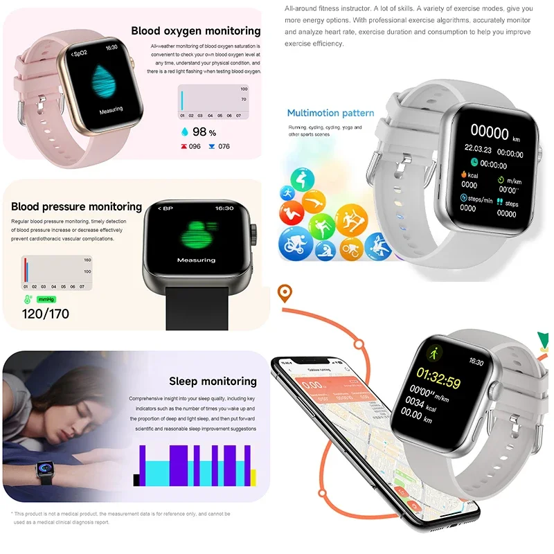 Per Huawei Orologio S9 Uomini Smartwatch NFC BT Chiamata Orologio di ricarica wireless impermeabile Monitor della temperatura dello schermo da 1,83 pollici Smartwatch