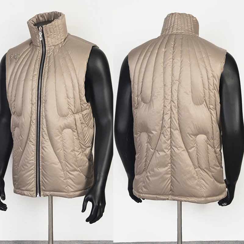 

High Street Trend THUG CLUB Пуховый жилет Зимняя повседневная мужская и женская модная клубная куртка без рукавов с рисунком звезды и луны