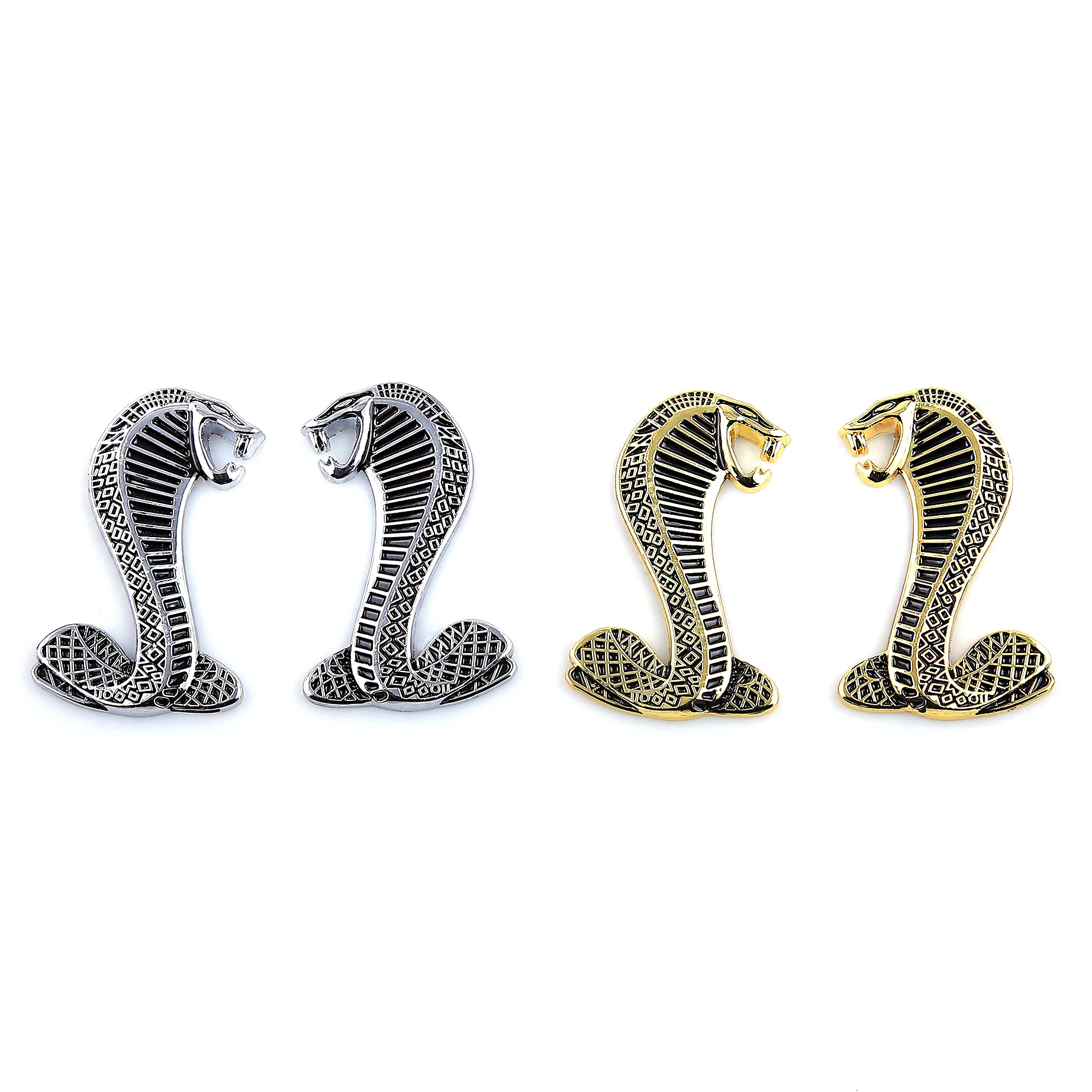 2pcs 3D Metal Cobra Logo 3D Car Sticker Motorcycle Personalized Modification Suitable for All Models Decoration Car Accessories