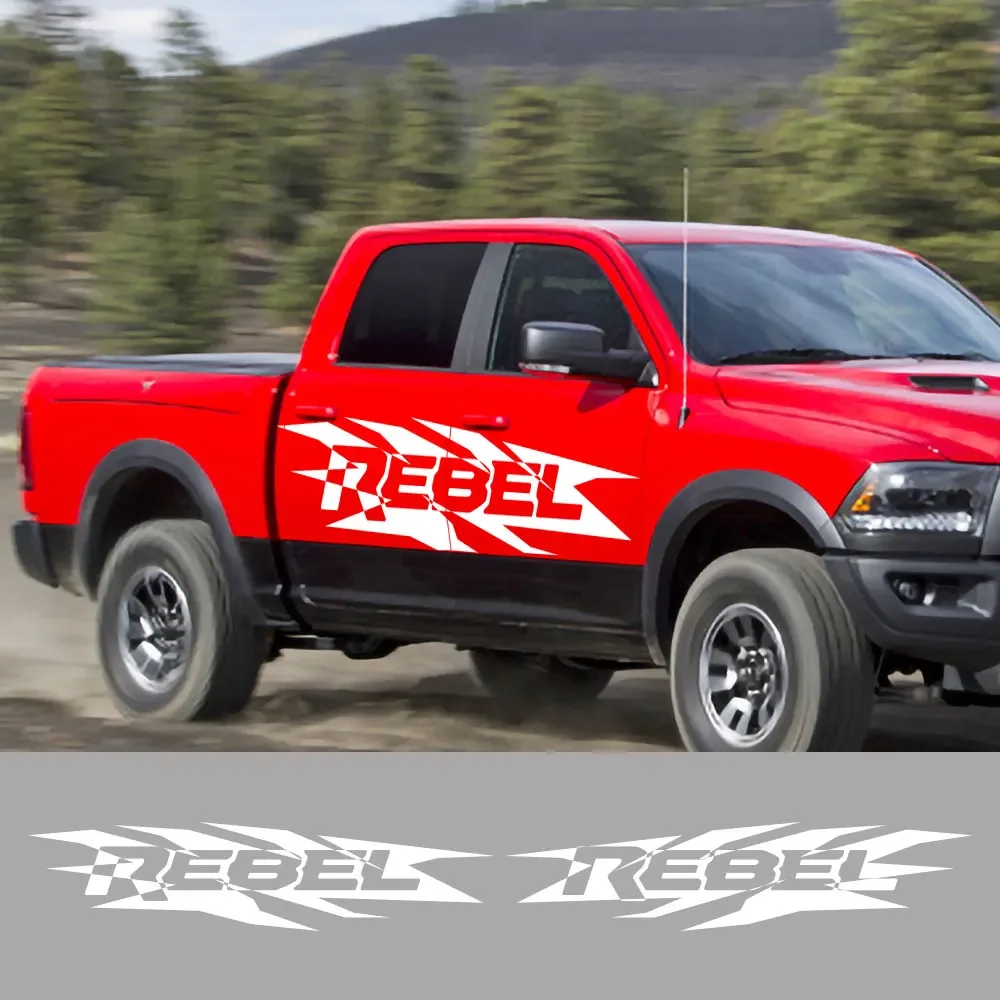 Pickup Door Side Stickers For Dodge RAM Hemi 1500 2500 3500 Rebel Truck Graphics Decor Decals Vinyl Film Cover Auto Accessories