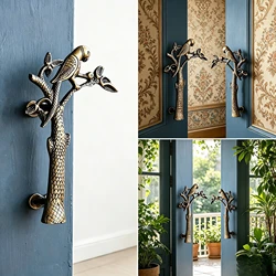 BCD-Vintage Brass Parrot Door Handle, Antique Bird Shape Cabinet Pull, Rustic Drawer Knob for Home Decor