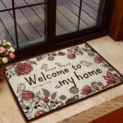 Welcome To My Home Indoor Entrance Doormat Decoration Carpet Living Room Anti-slip Kitchen Floor Mat Bedroom Bedside Foot Mat