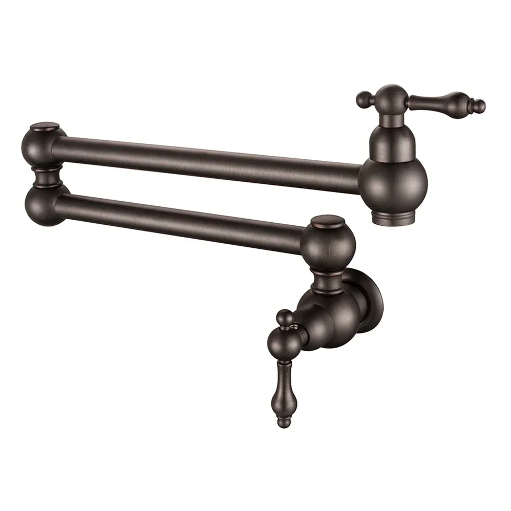 005 Kitchen Faucet Pot Filler Rose Gold Plating Wall Mounted Brass Luxury Single Handle Single Hole Graphic Design Modern Apartm