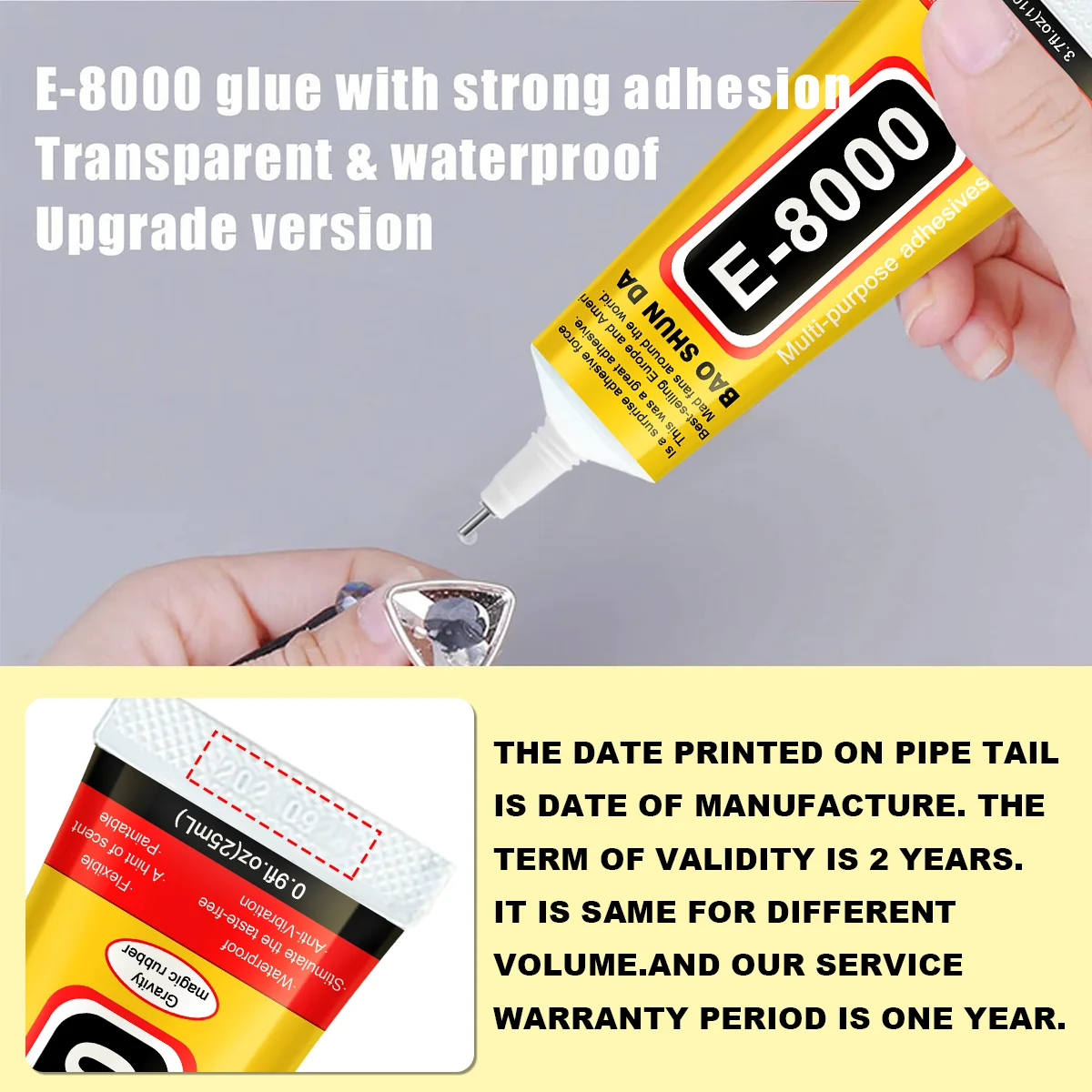 E8000 Transparent Glue Repair Mobile Screen Glue E8000 extra strong Waterproof Jewelry Craft Glue  Glass Jewelry DIY Crafts Universal Touch Screen Tools Instant Adhesives15/25/50/110ml.