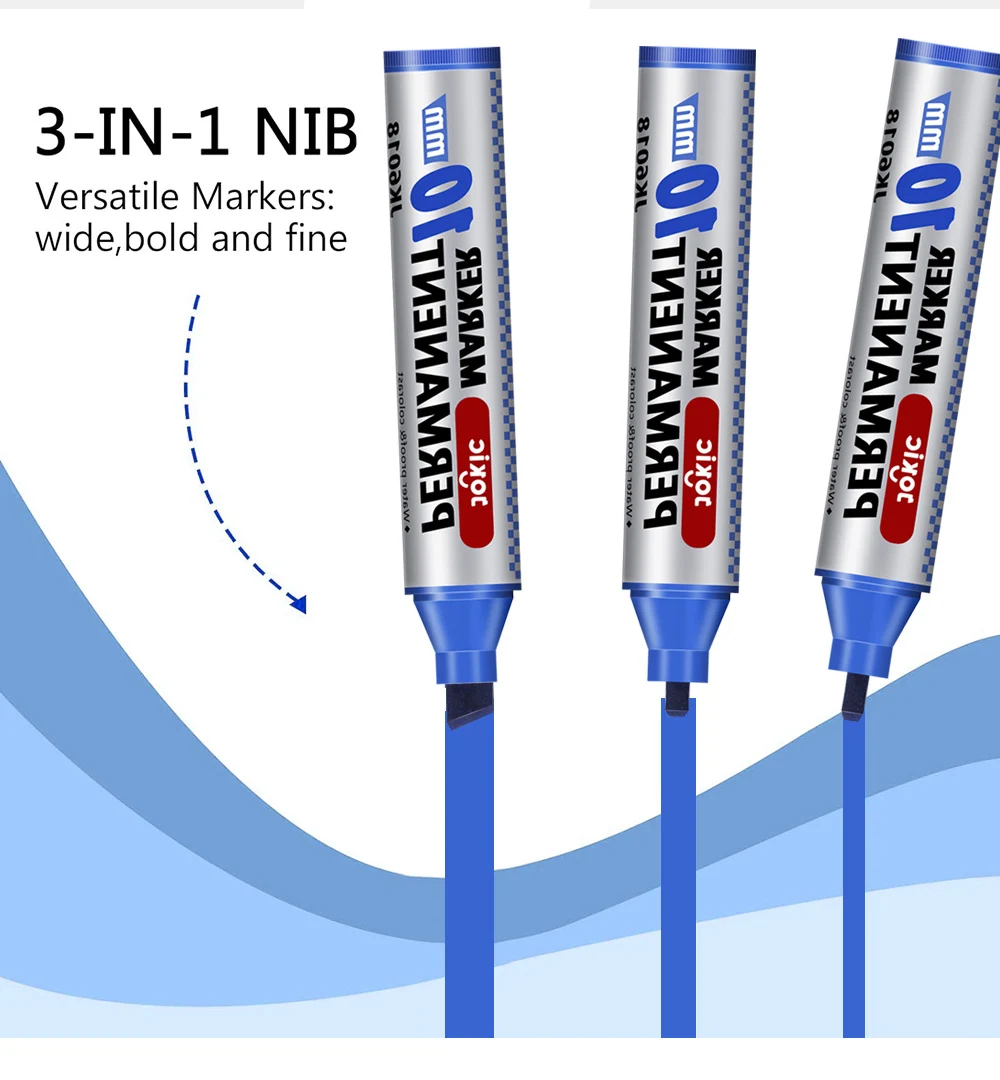 1/4 Stück Farben Set Permanentmarker, wasserfeste Tinte, dünne Spitze, rohe Spitze, schwarz, blau, rot, grüne Tinte, 10 mm rohe Farbmarkierungsstifte – Detail 7