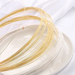 1m Wholesale 0.4/0.5/0.6/0.7/0.8/1mm Brass Copper Wire 14K Gold/Silver Plated Beading Wire For Jewelry Making DIY Craft Bracelet