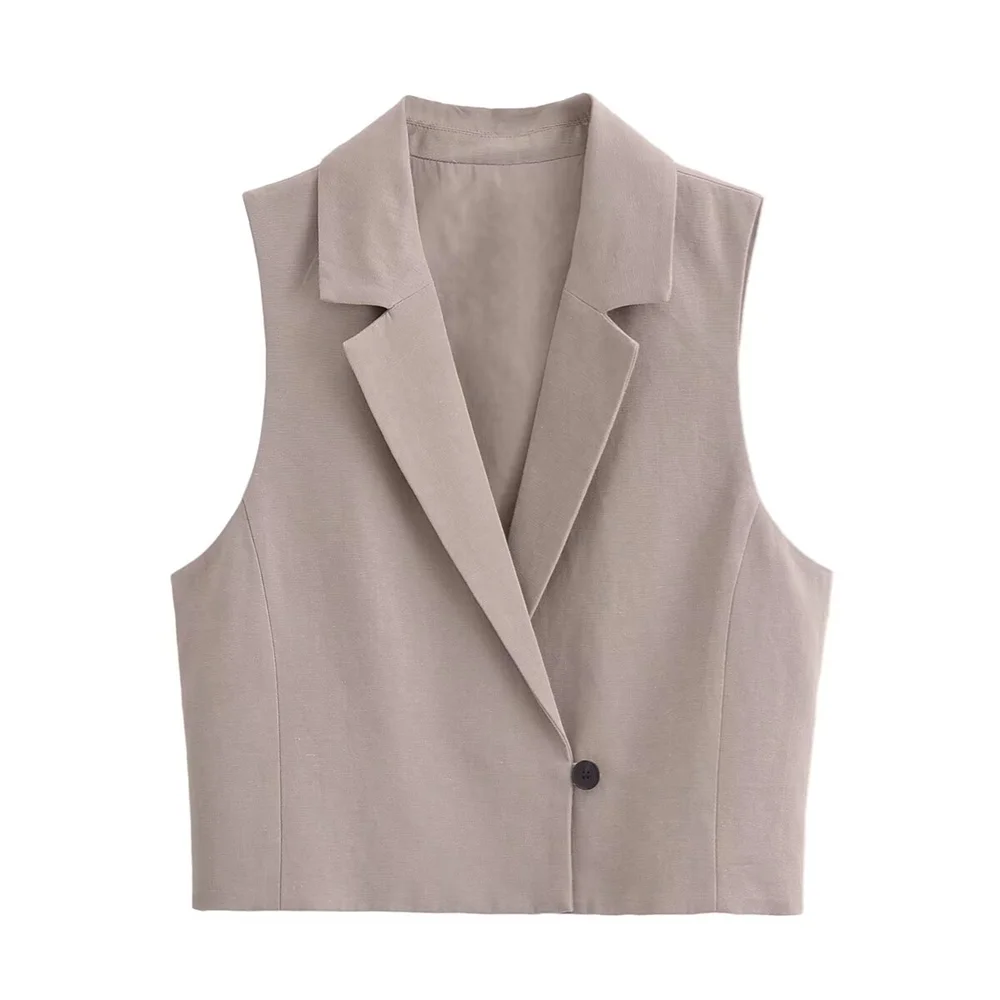 PB & ZA 2024 estate nuova moda ed eleganza da donna Slim Fit Versatile, gilet, pantaloncini a vita alta