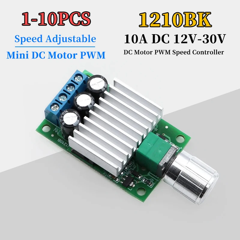1-10Pcs 10A 12V-30V PWM DC Motor Speed Controller 24V Adjustable Speed Regulator Dimmer Control Switch for Fan Motor LED Light