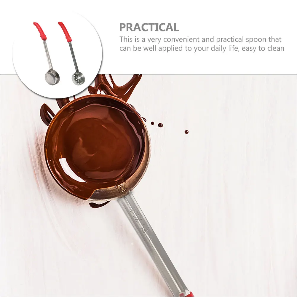 

2pcs Pizza Spoon Long Handle Metal Ladle Portion Sauce Serving Scoop Kitchen Serving Utensils Easy Clean