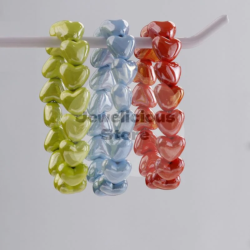 1 PCS Fashion Colorful Heart Beaded Bracelets Retro Cute Women Jewelry Gift Bangles Valentine Gift