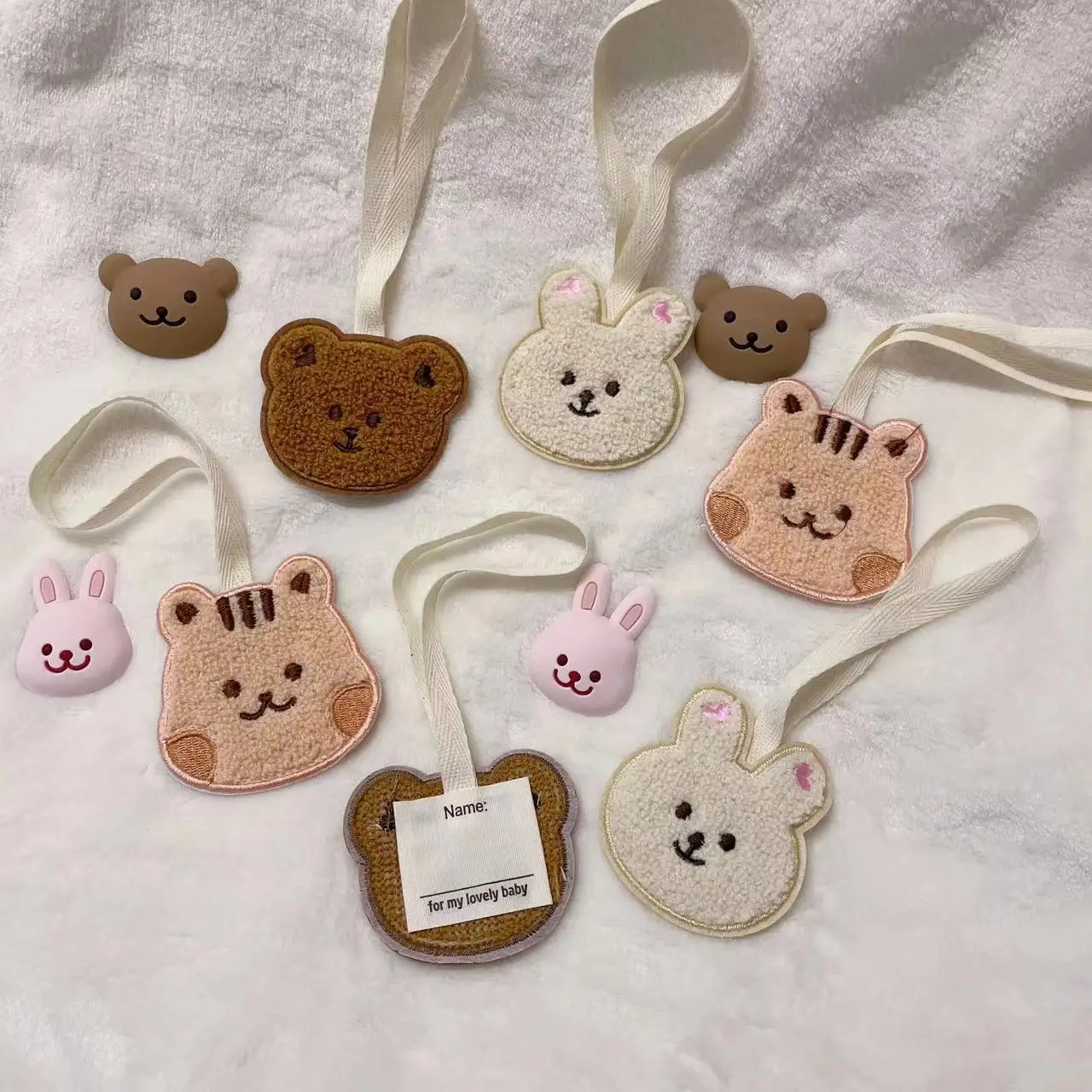 

Unisex Bag Pendants Korean Kawaii Cartoon Teddy Bear Cute Bag Accessories Multifunctional High Quality Name Tags For Children