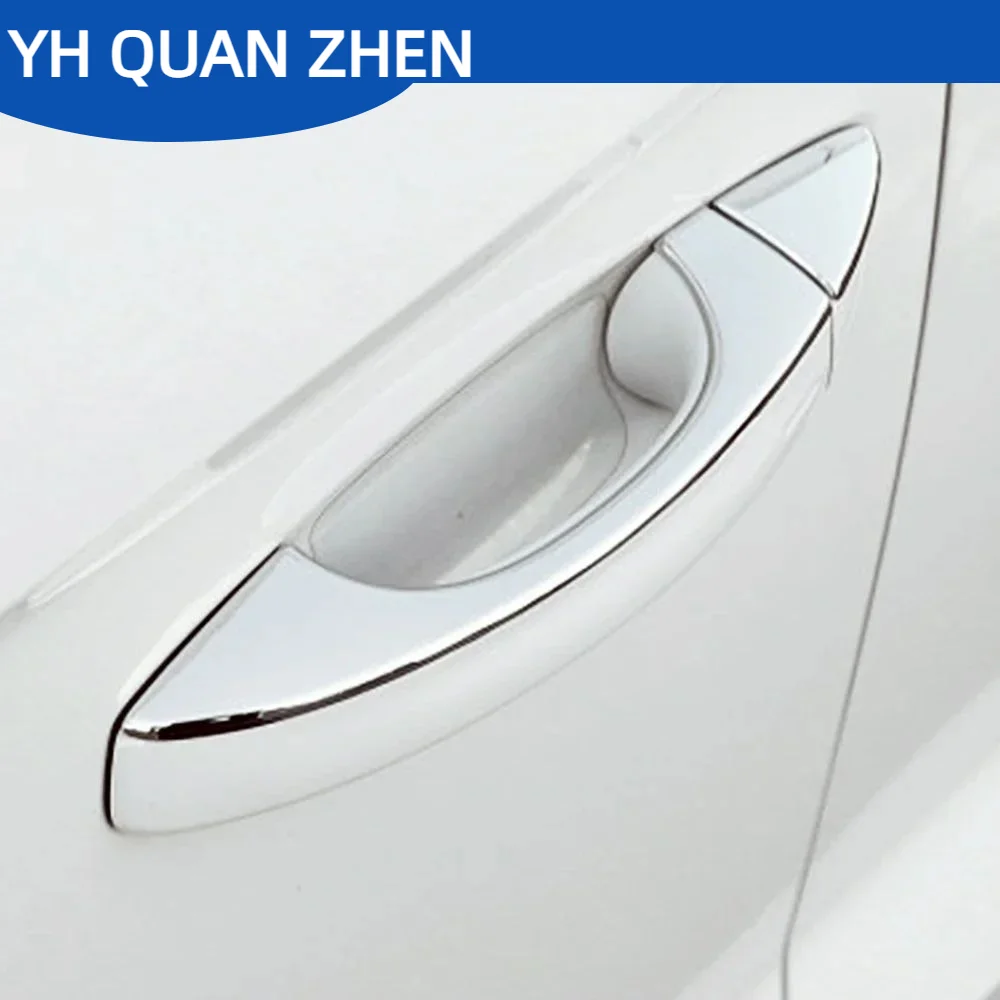 YH QUAN ZHEN For Volkswagen VW T-ROC Atlas Teramont 2017-2021 Chrome Exterior Side Door Handle Cover Moulding Trim Frame Skoda O