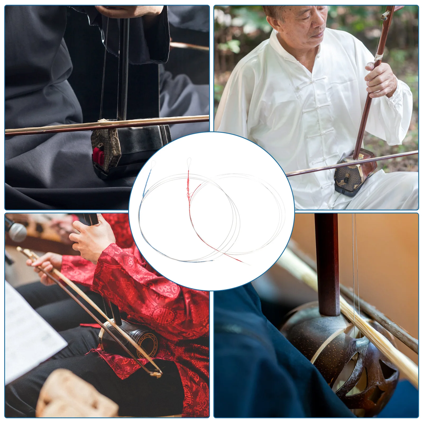 

3 set 3 Sets Set Steel Wire Erhu Strings Set Parts Music Instrument Accessories Durable Clear Sound Easy Replacement