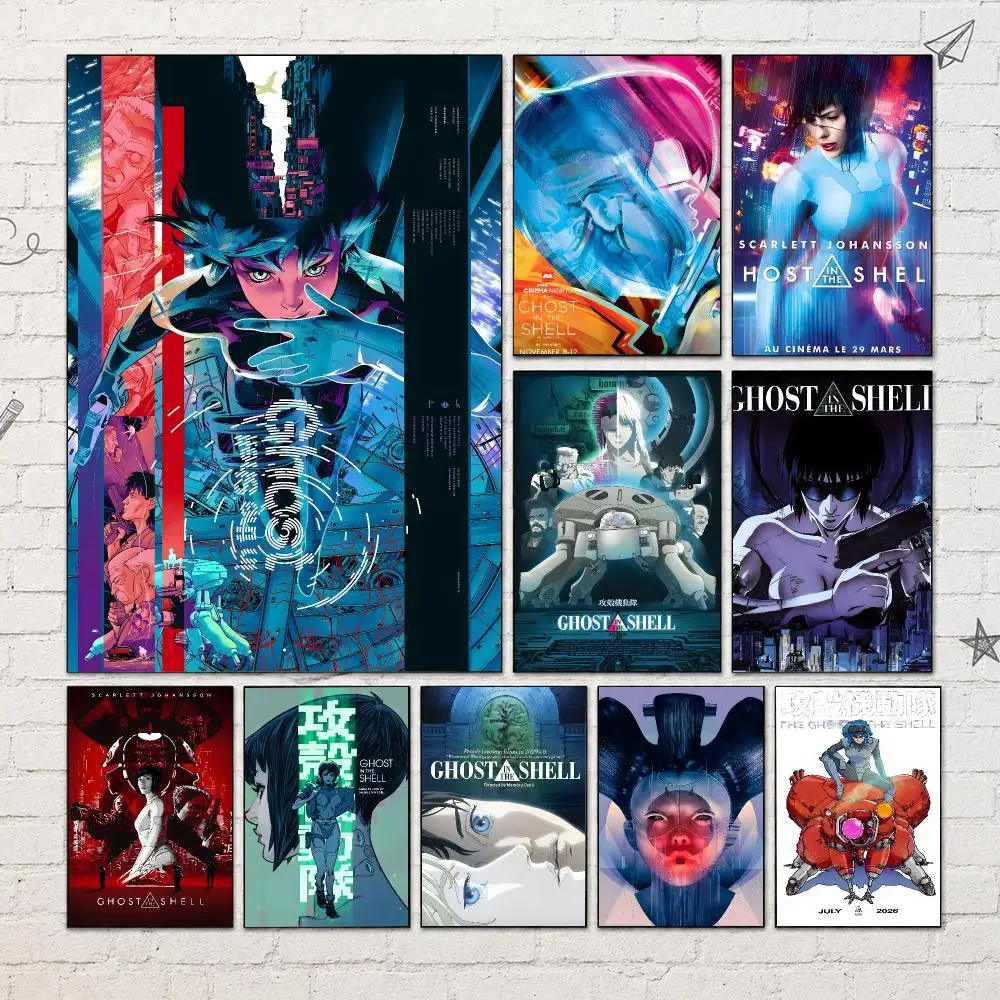 Anime T-THE GHOST IN THE SHELL Poster PP Self-Adhesive Waterproof Wall Decor for Bedroom,Living Room,Dorm,Bar Aesthetic Gift