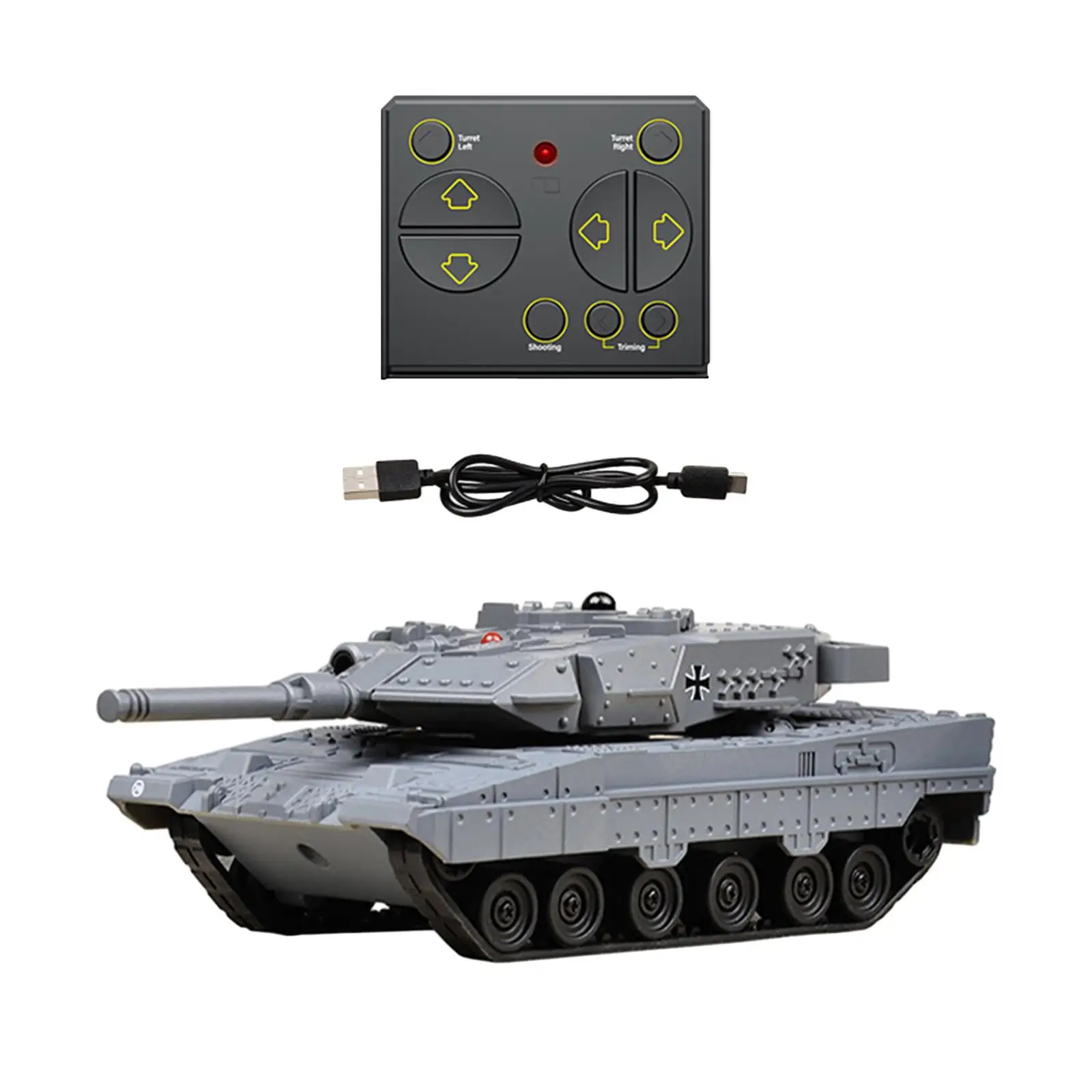 RC Tank with Rotating Turret Remote Control Tank RC Vehicle Toys for 3 4 5 6 7 8 Years Children Boys Girls Kids Birhtday Gift