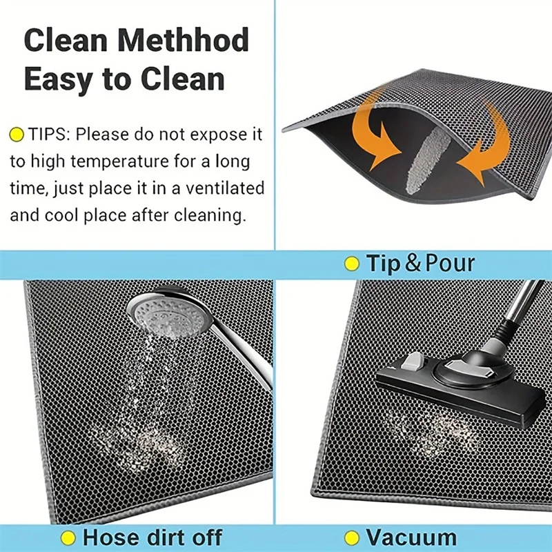 Cat litter mat anti splash EVA cat litter mat anti slip waterproof collection cat litter washable large hole cleaning mat