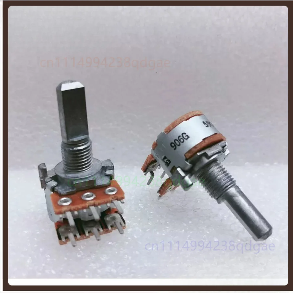 1PCS For ALPS 16 Type Rotary Potentiometer A50KX2 6Pins Dual Channel Volume Adjustment Switch D Shaft 20MM For HiFi Amplifier