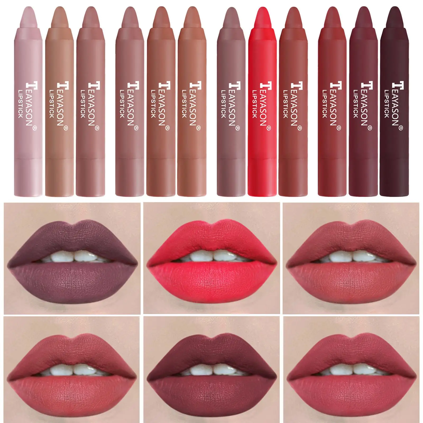 3x ماتي أحمر الشفاه مجموعة الأزياء الملونة السلس طويلة الأمد سهلة اللون ماكياج الشفاه الصقيل الشفاه تينت الشفاه عصا للنساء سيدة بنات #5