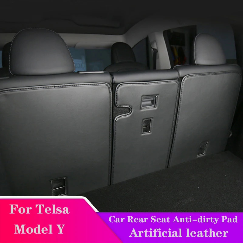 

For Tesla Model 3 Y 2017-2023 Trunk Leather Backrest Rear Seat Protection Anti-kick Pads
