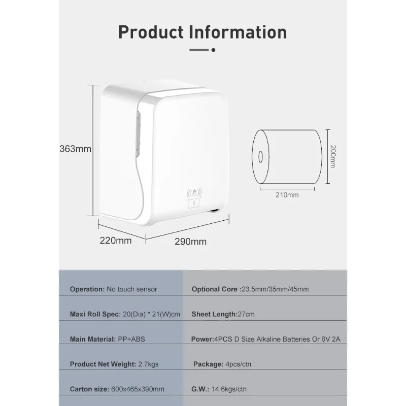 Induction automatic paper breaker dispenser public bathroom hand towel holder large plate tissue box - view 5