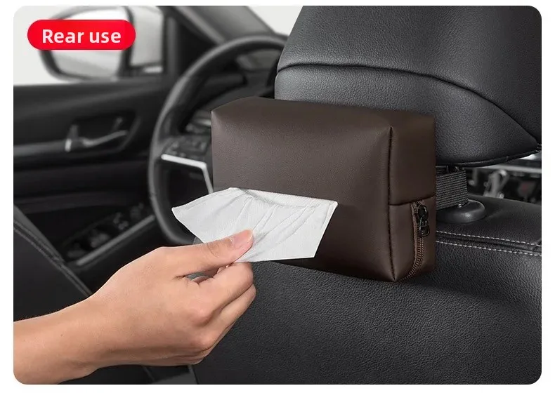 Auto-Taschentuchbox, Taschentuchpackung für die Armlehne, zum Aufhängen an der Rückseite des Autositzes, Taschentuchbeutel für die Sonnenblende, Aufbewahrung für die Innenausstattung des Autos – Detail 4