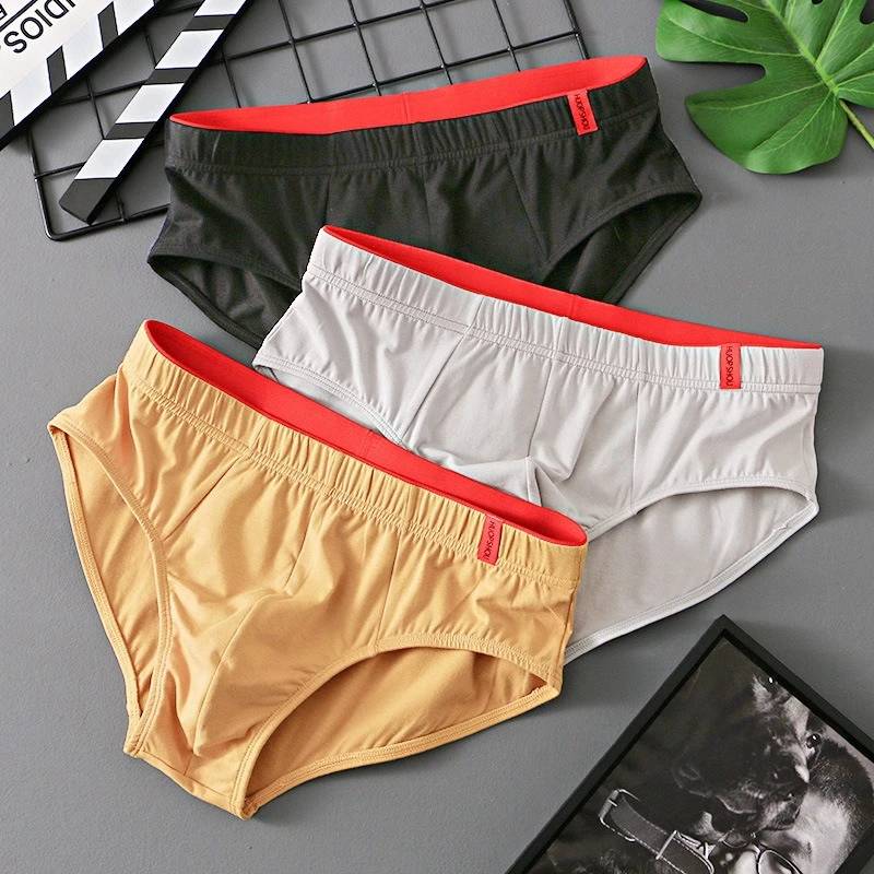 2 Pcs/Lot New Men's Pure Cotton Briefs High Quality Comfortable Breathable Shorts Underwear Lingerie Panties Underpants