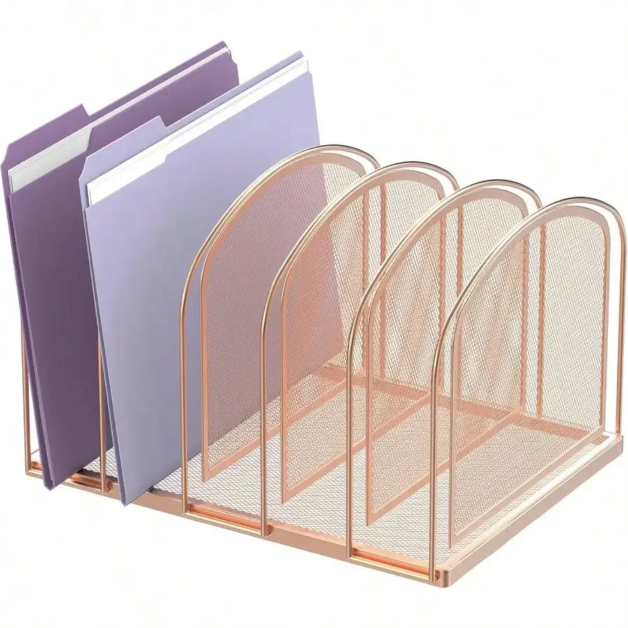

File Organizer For Desk 5-Section Mesh Desk Organizer Vertical File Holder Desktop Organizer File Sorter File Folder