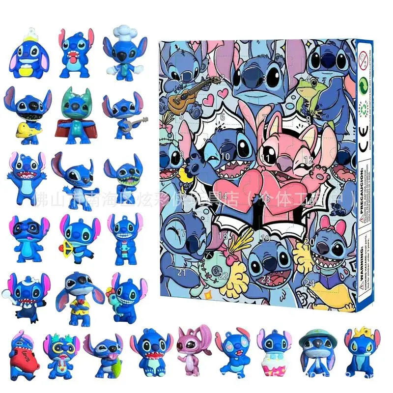 2025 New Stitch Christmas & Halloween Advent Calendar Countdown Blind Box - 24 Pieces Mystery Toys Collection Children Present - Image 6