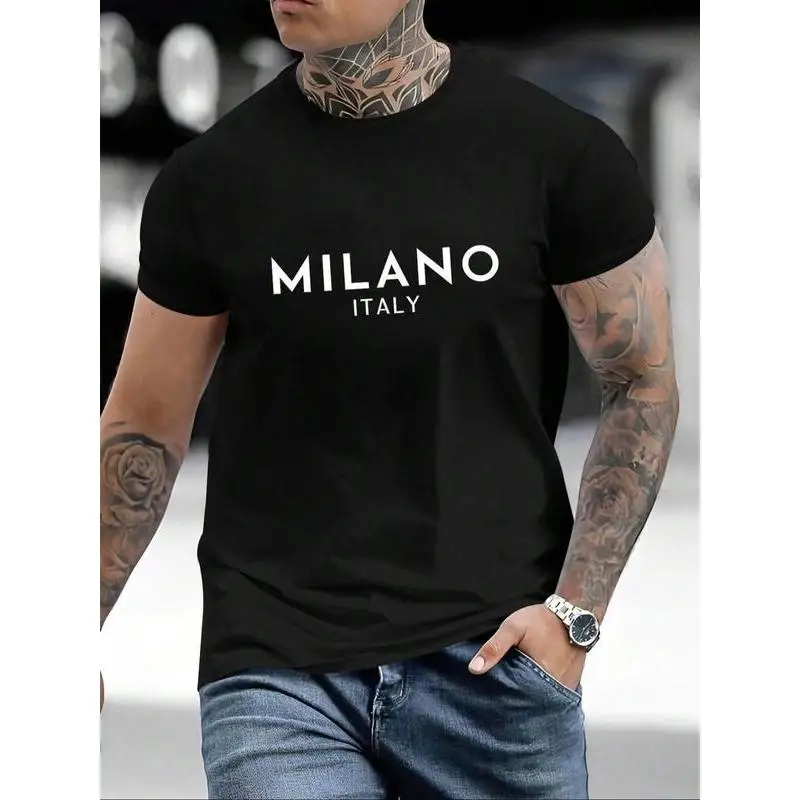 

Milano Italy T-Shirt, Men's Fashion Graphic Tee, Italian Style Streetwear, City Travel Souvenir Top, Novelty Gift