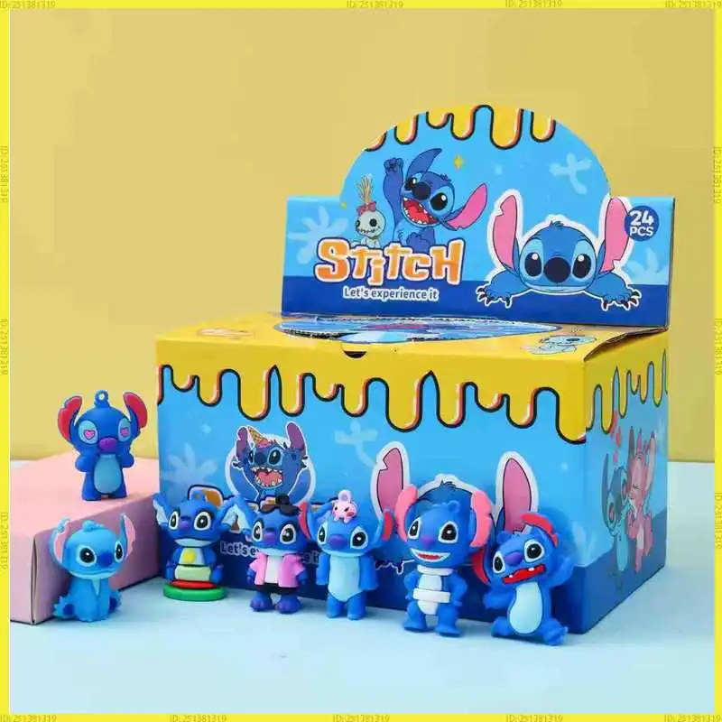 

Disney 24pcs/Set Cute Stitch Figure Blind Box Anime Figures Doll Keychain Pendant Decoration Toy For Children Christmas Gift