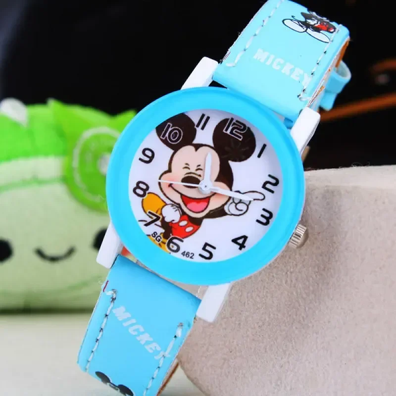 Luxus Kinder Uhr Cartoon Mickey Mode Quarzuhr Mädchen Armbanduhr Frauen Lederband Uhren Junge Männer Uhr Relogio feminino