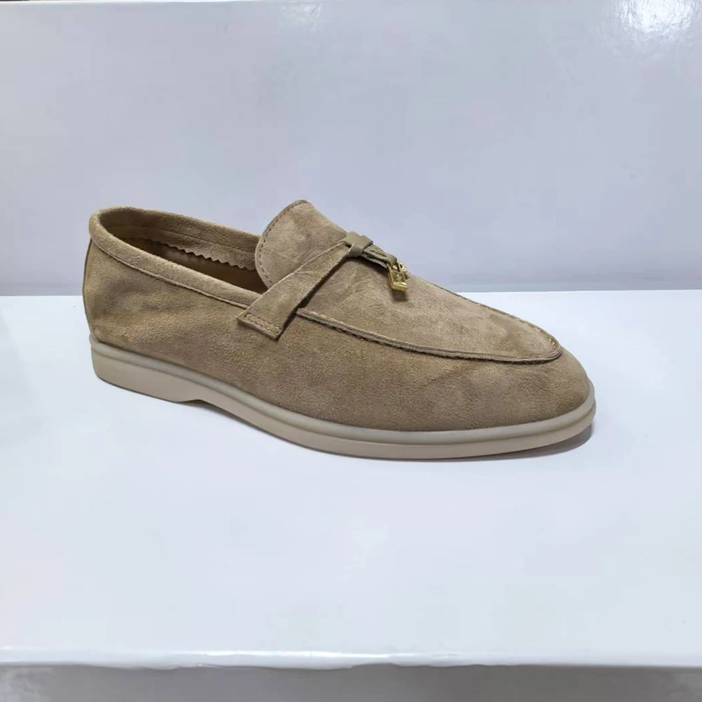 

Suede Loafer Shoes Summer Casual Women Stitching Kid Suede Adult Flats Loafers Best Design Comfortable Men Loafer Unisex shoes