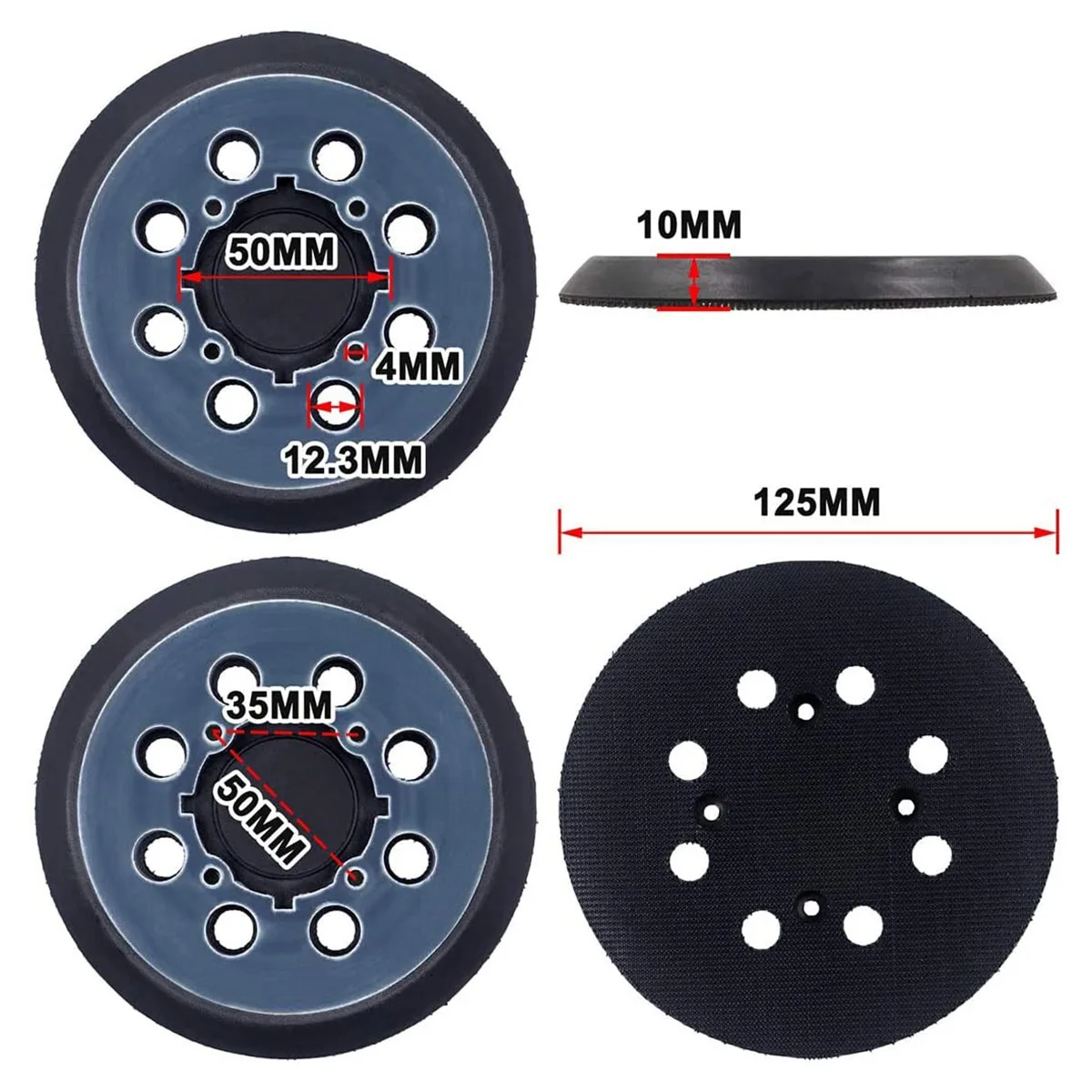 

ABNL 2 шт., 5-дюймовая шлифовальная подушечка, шлифовальный диск с 8 отверстиями, аксессуары для шлифовальных машин, совместимые с DWE6423/6423K DWE6421/6421K DWE6421-B2