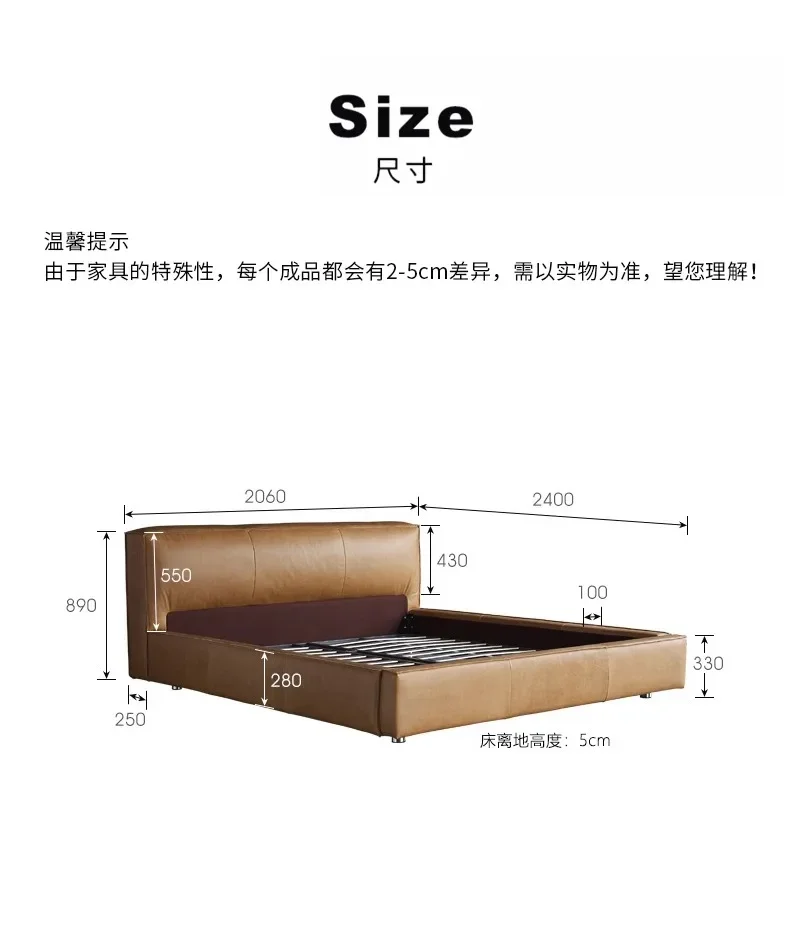 Estilo medieval retro tofu bloco óleo cera cama de couro surpresa vento silencioso quarto maillard cama quadrada