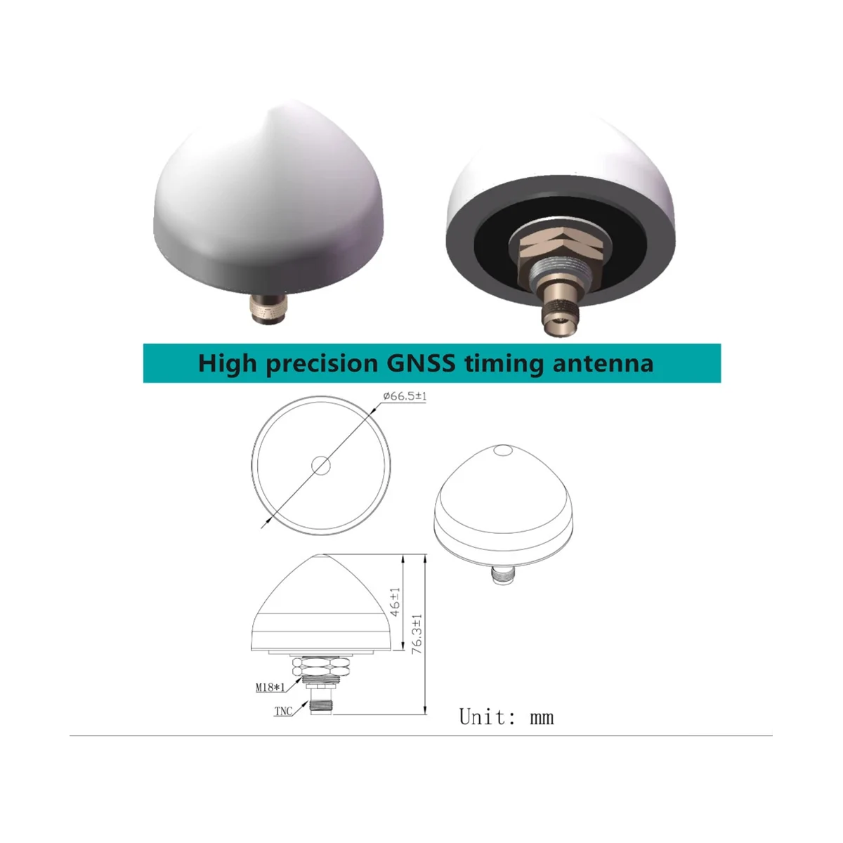 Antena do GNSS da elevada precisão, sincronismo da navegação, GPS, vidro, Galileo, L1, F9P, RTK, tamanho novo, pequeno