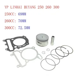 LINHAI 250 260 300 69MM 70MM 72.5MM Piston Gasket Kit For VOG Tank Touring  JCL Buyang D300 Gsmoon ATV Buggy Scooter